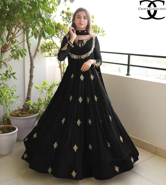 3 pcs Woman’s Stitched Chiffon Embroidered Maxi