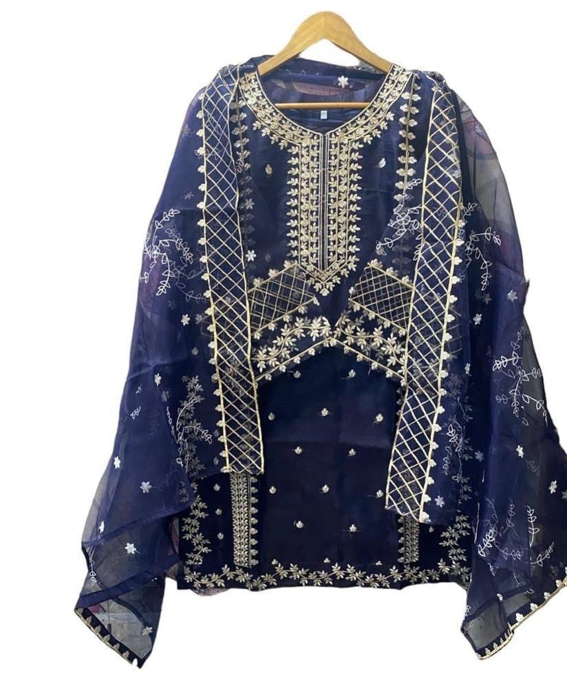 3 Pcs Woman Stitched Organza Embroidered suits