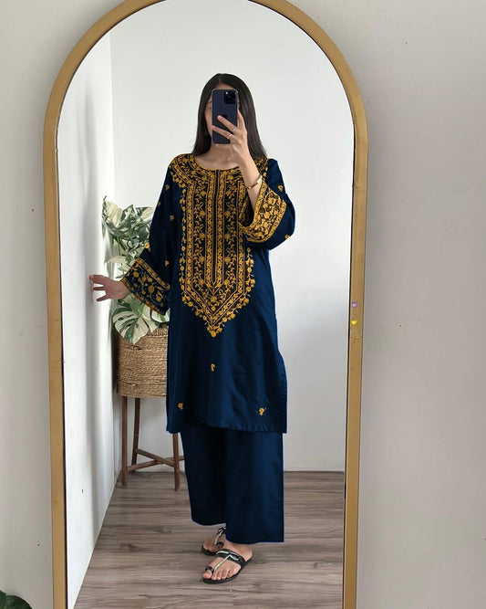 2 PCs Stitiched Embroidered suits